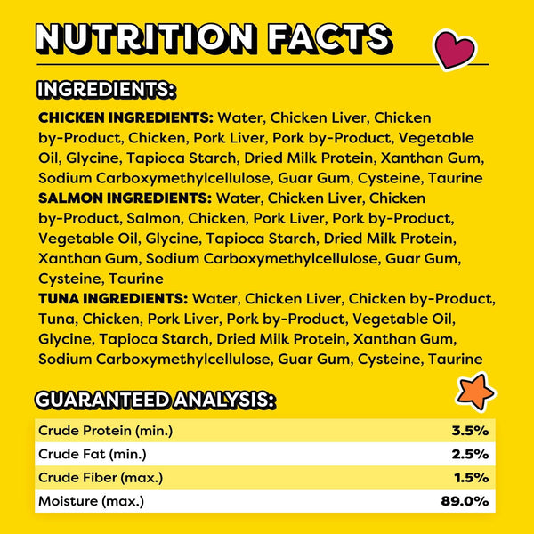 Temptations Lickable Puree Adult Variety Chicken, Salmon, and Tuna Cat Treats, 32 ct. 0.4 oz. Pouches