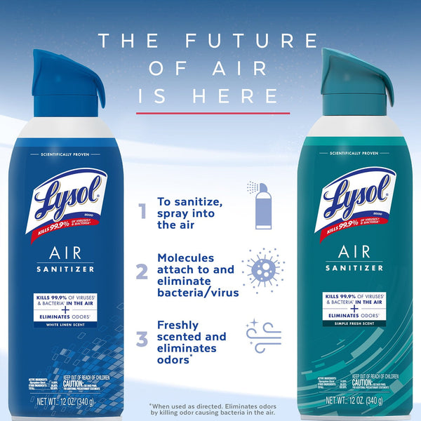 Lysol Air Sanitizer, White Linen and Simple Fresh, 3 ct., 36 oz.
