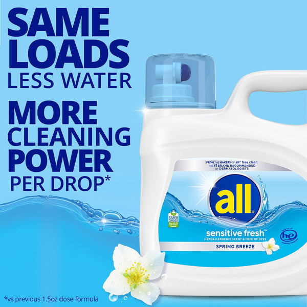 all Liquid Laundry Detergent, Sensitive Fresh, 208 Ounce, 166 Loads