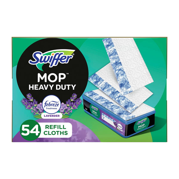 Swiffer Sweeper Mop Heavy Duty Wet Cloth Refills, Lavender, 54 ct.