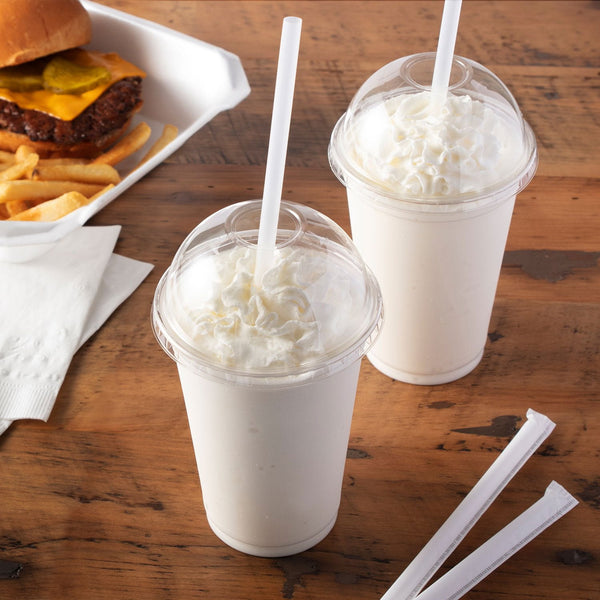 Hefty Giant Translucent Wrapped Plastic Straws, 10.25