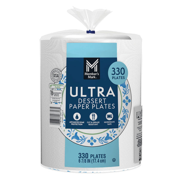 Member's Mark Ultra Dessert/Snack Paper Plates, 6.875