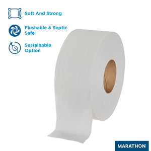 Marathon Jumbo Roll 2-Ply White Toilet Paper 6 rolls, 1000 ft./roll