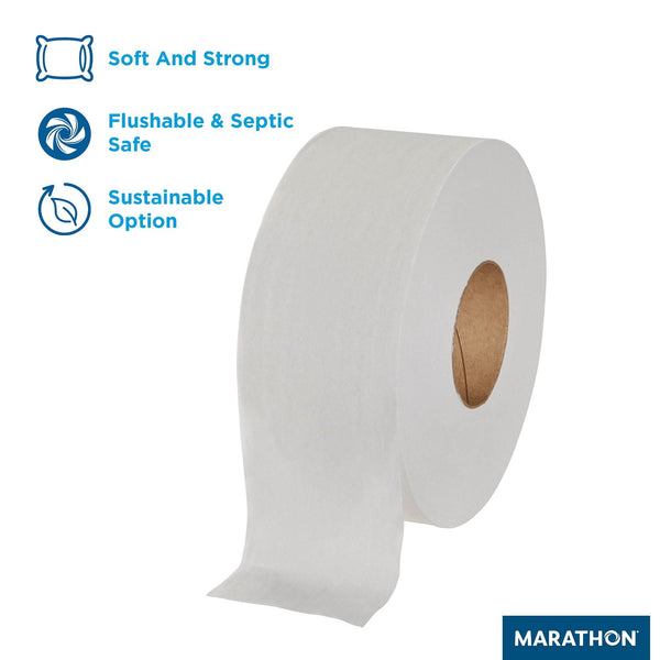 Marathon Jumbo Roll 2-Ply White Toilet Paper 6 rolls, 1000 ft./roll