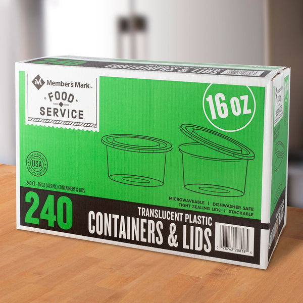 Member's Mark Deli Container with Lid 16 oz., 240 ct.