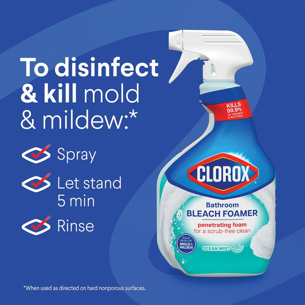 Clorox Bathroom Bleach Foamer, Ocean Mist, 3 ct., 90 fl. oz.