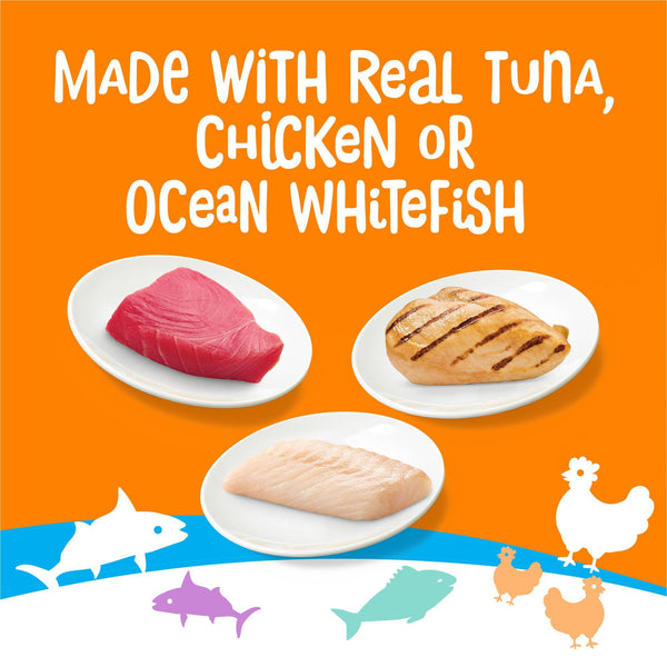 Purina Friskies lil’ Lickables With Chicken, Tuna or Ocean Whitefish Variety Pack Lickable Cat Treat, 56 ct. Pouches