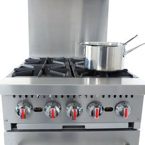 General Stainless Steel Gas Range with Oven, Choose Size & Gas Type