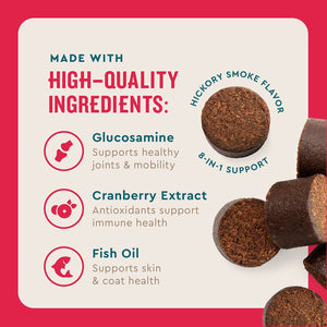 VETIQ 8-In-1 Multi-Benefit Soft Dog Chews, Hickory Smoke Flavored 60 ct., 2 pk.