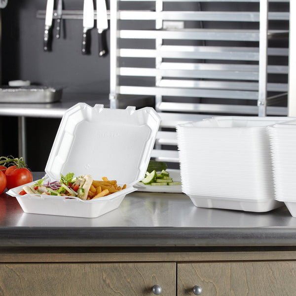 Hefty Supreme Foam Hinged Lid Container, 1-Compartment, 125 ct.