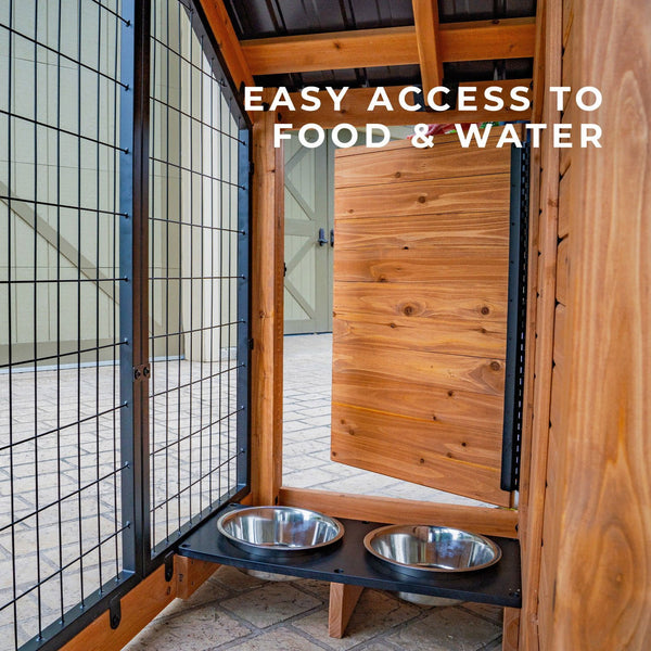 Backyard Discovery 7' x 5' Cedar Wood Dog Kennel w/ Feeding Door