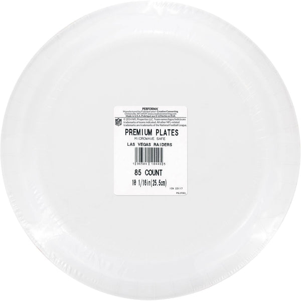 Las Vegas Raiders NFL Round Paper Plates, 10
