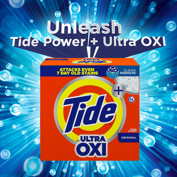Tide + Ultra Oxi Powder Laundry Detergent, Original, 143 loads, 225 oz.