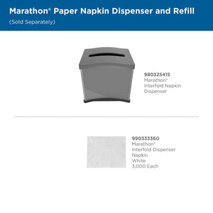 Marathon Interfold 1-Ply White Dispenser Napkins, 12 pk., 250 napkins/pk.