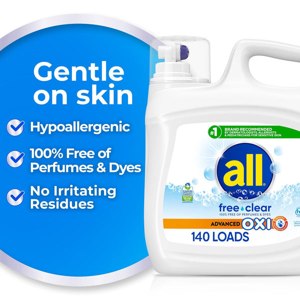all Liquid Laundry Detergent, with Advanced OXI Stain Removers, 208oz, 140 loads