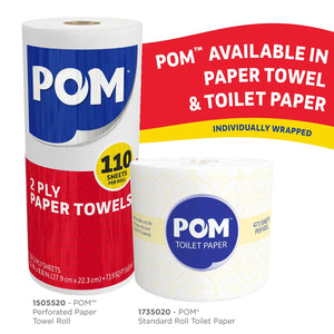 POM Individually Wrapped 2-Ply Paper Towels 30 rolls, 110 sheets/roll