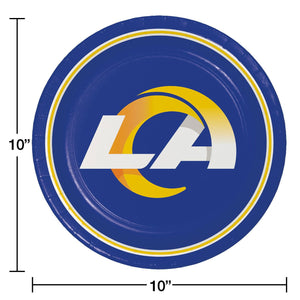 Los Angeles Rams NFL Round Paper Plates, 10