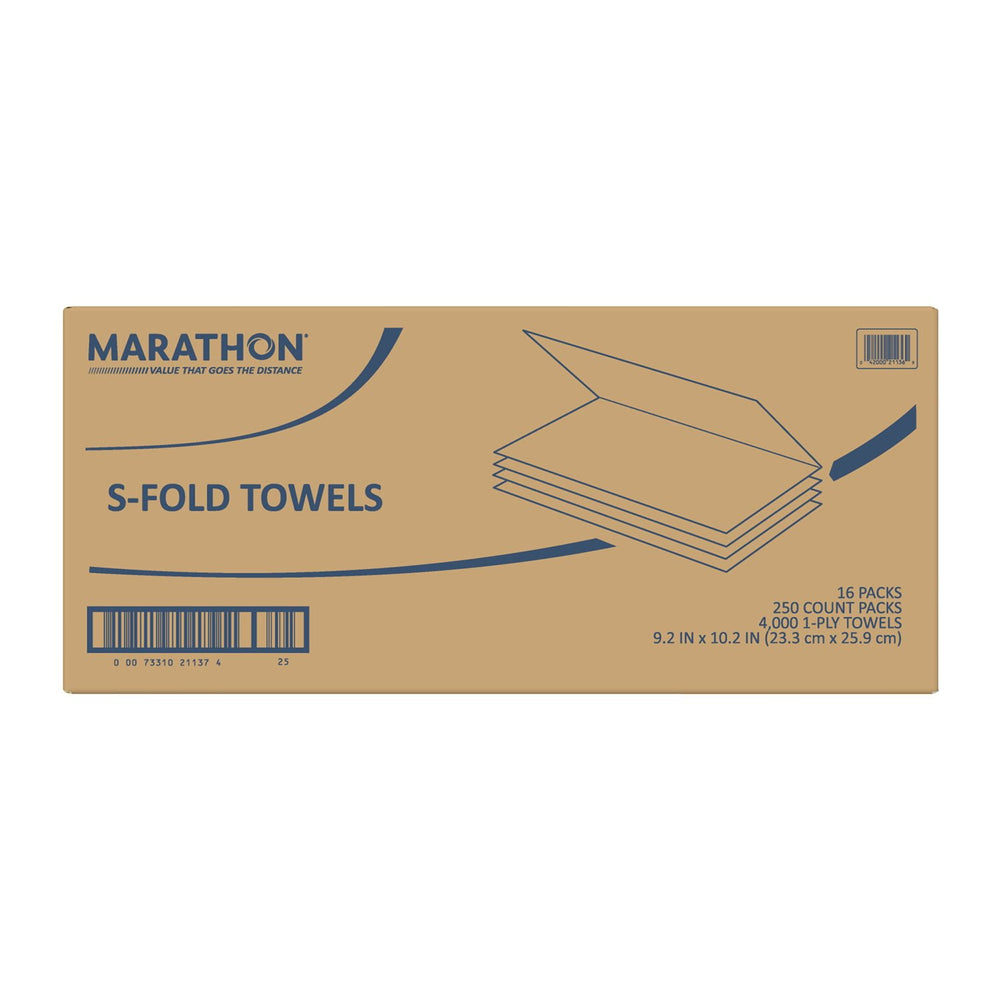 Marathon Singlefold 1-Ply Natural Paper Towels 16 pks., 250 towels/pk.