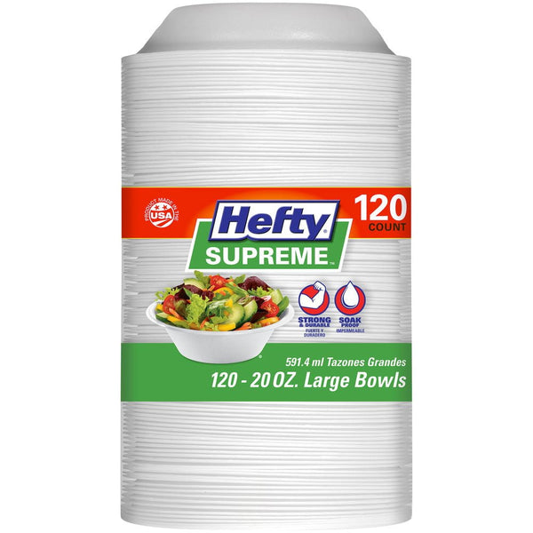 Hefty Supreme Large Foam Bowls, 20 oz., 120 ct.