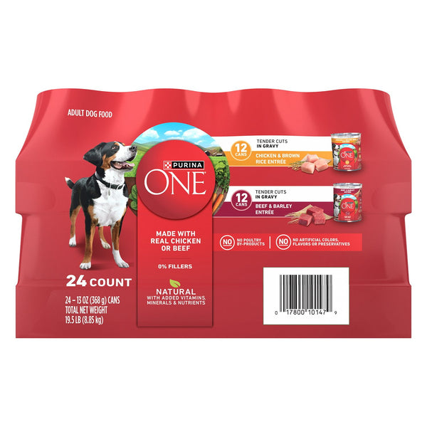 Purina ONE Mainline Variety Pack Adult Wet Dog Food, 24 ct., 13 oz.