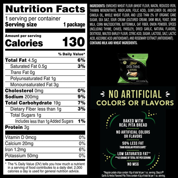 Stacy's Pita Thins, Variety Pack, 1 oz., 30 pk.