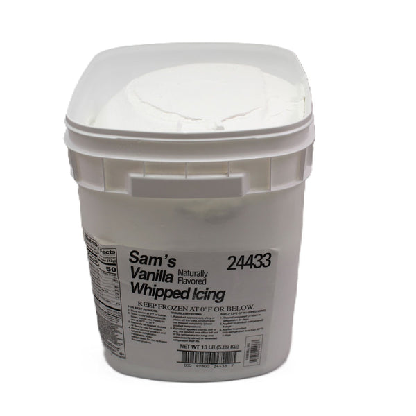 Sam's Vanilla Whipped Icing, Frozen, Bucket, 13 lbs.
