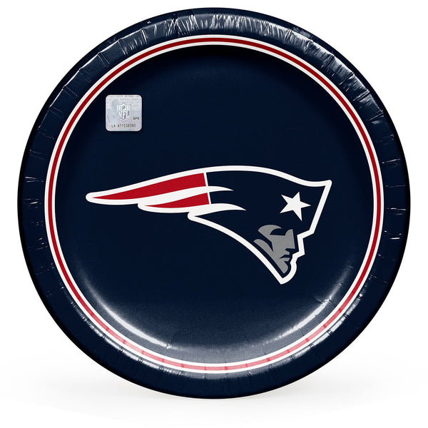 New England Patriots NFL Round Paper Plates, 10