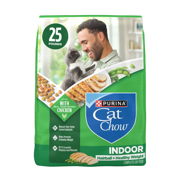 Purina, Cat Chow, Chicken Indoor Adult Dry Cat Food, Hairball and Healthy Weight, 25 lbs.