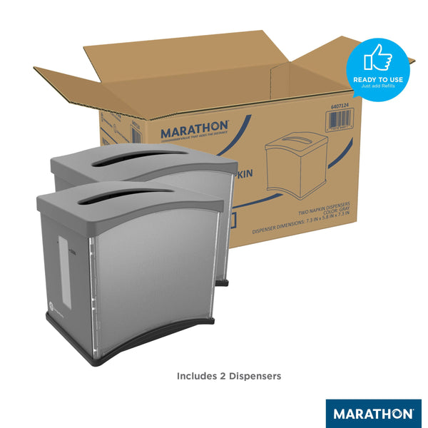 Marathon Interfold Gray Napkin Dispenser 2 ct.