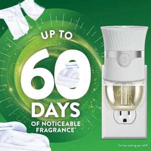 Air Wick Plug In Scented Oil Kit, Fresh Linen, 2 warmers + 8 refills