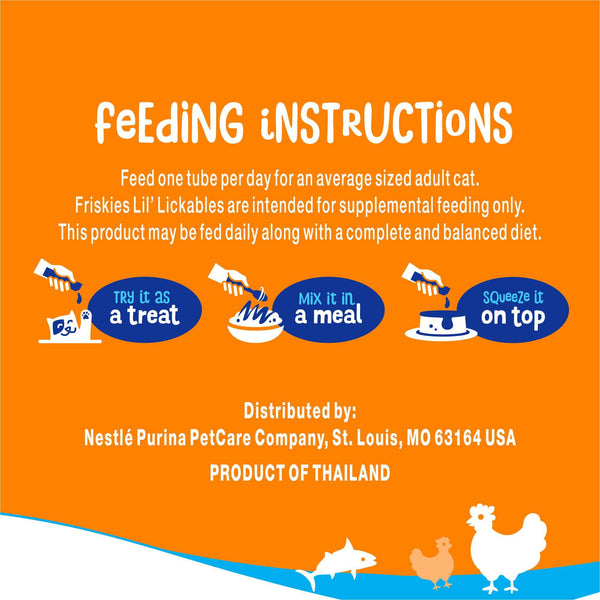 Purina Friskies lil’ Lickables With Chicken, Tuna or Ocean Whitefish Variety Pack Lickable Cat Treat, 56 ct. Pouches