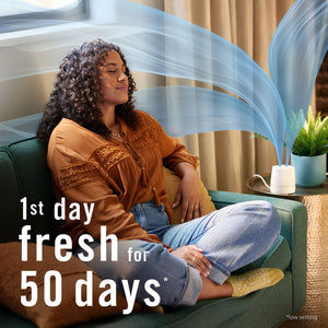 Febreze PLUG Scent Booster, Scented Oil Starter Kit, Warmer + 2 Refresh & Energize + 1 Ocean Refills