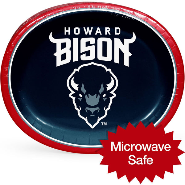 Howard University NCAA HBCU Oval Paper Plates, 50 ct.