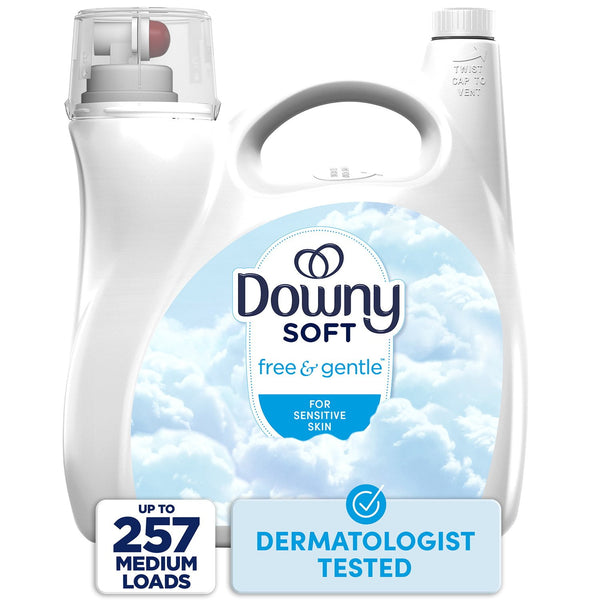 Downy Soft Free & Gentle Liquid Fabric Softener, 257 loads, 150 fl. oz.