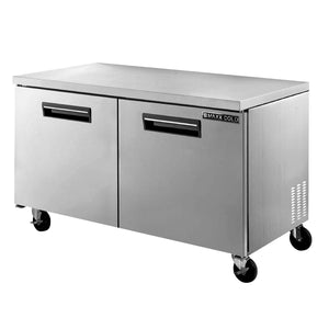 Maxx Cold X-Series Double Door Undercounter Commercial Freezer in Stainless Steel (15.5 cu. ft.)