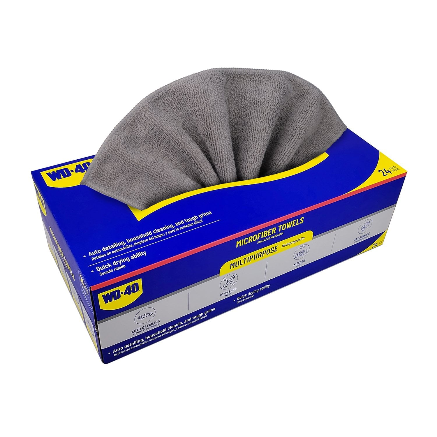 WD-40 Multipurpose Microfiber Towel - Gray Color - 24 Pack