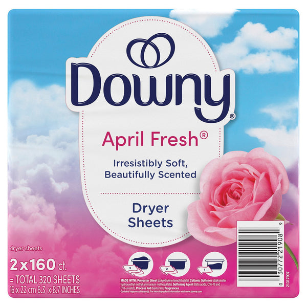 Downy Fabric Softener Dryer Sheets, April Fresh, 320 ct.
