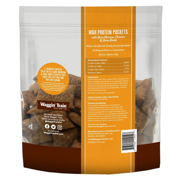 Waggin' Train, Chicken & Bone Broth, High Protein Pockets with Bone Marrow, 36 oz.