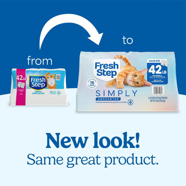 Fresh Step, Simply Unscented Clumping Cat Litter, 42 lbs.