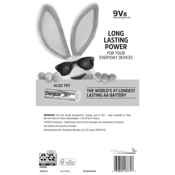 Energizer MAX 9 Volt Alkaline Batteries, 8 pk.