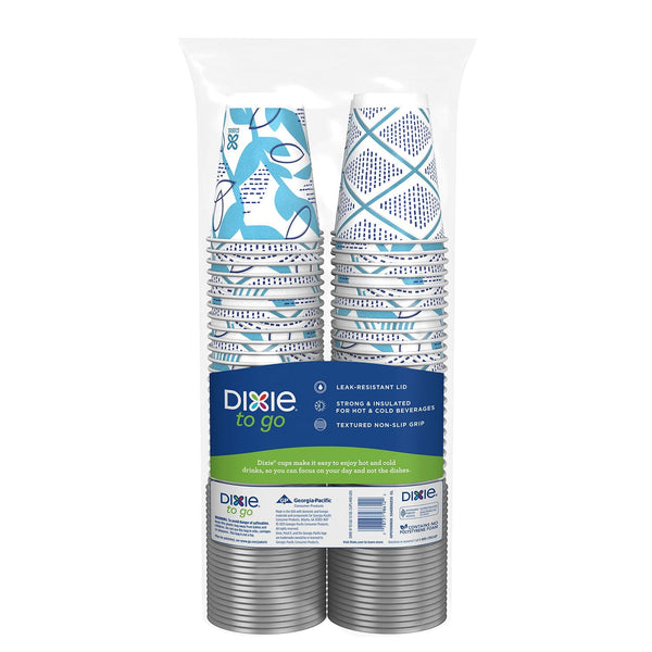 Dixie® To Go 12 oz. Paper Cup with Leak-Resistant Lid, 92 ct.