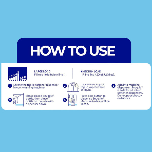 Snuggle Advanced Softness Liquid Fabric Softener, Blue Sparkle, 259 loads, 176 fl. oz.