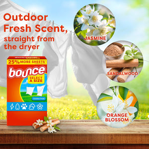 Bounce Select a Size Fabric Softener Dryer Sheets, Outdoor Fresh, 400 ct.