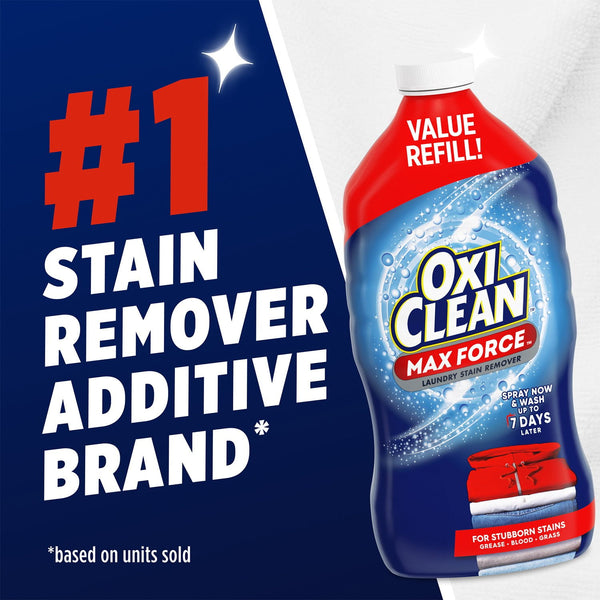 Oxiclean Max Force Advanced Laundry Stain Remover, 48 fl. oz. Refill + 16 fl. Oz. Trigger Spray