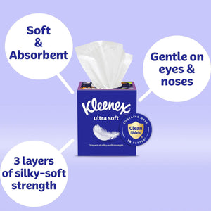 Kleenex Ultra Soft Hypoallergenic Facial Tissues 12 Boxes, 72 tissues/box