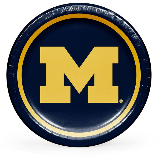Michigan Wolverines NCAA Round Paper Plates, 10