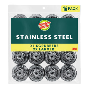 Scotch-Brite Stainless Steel Extra Large Scrubbers,16 ct.