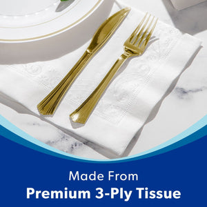Member's Mark Ultra Premium 3-Ply White Dinner Napkins, 4 pks., 80 napkins/pk.