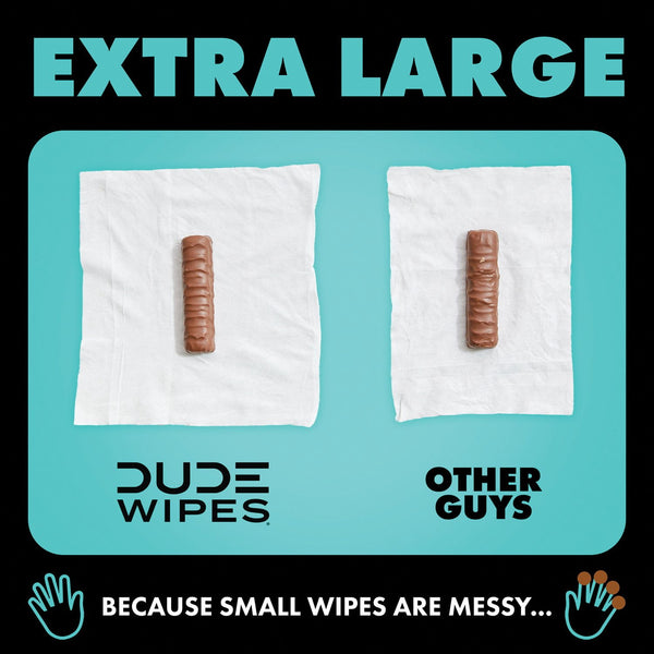 DUDE WIPES XL On-the-Go Flushable Wipes, Mint Chill, 4 ct., 120 wipes