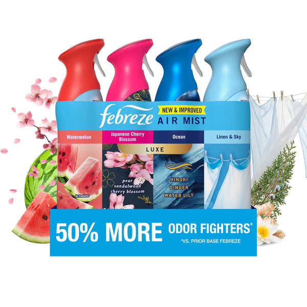 Febreze Air Mist Air Freshener Spray, Mixed Scent, 4ct., 32.4 oz.